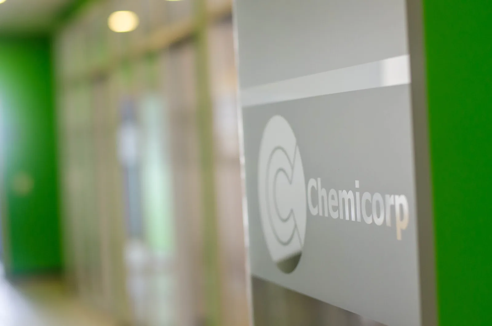Chemicorp branding inside the company's facility