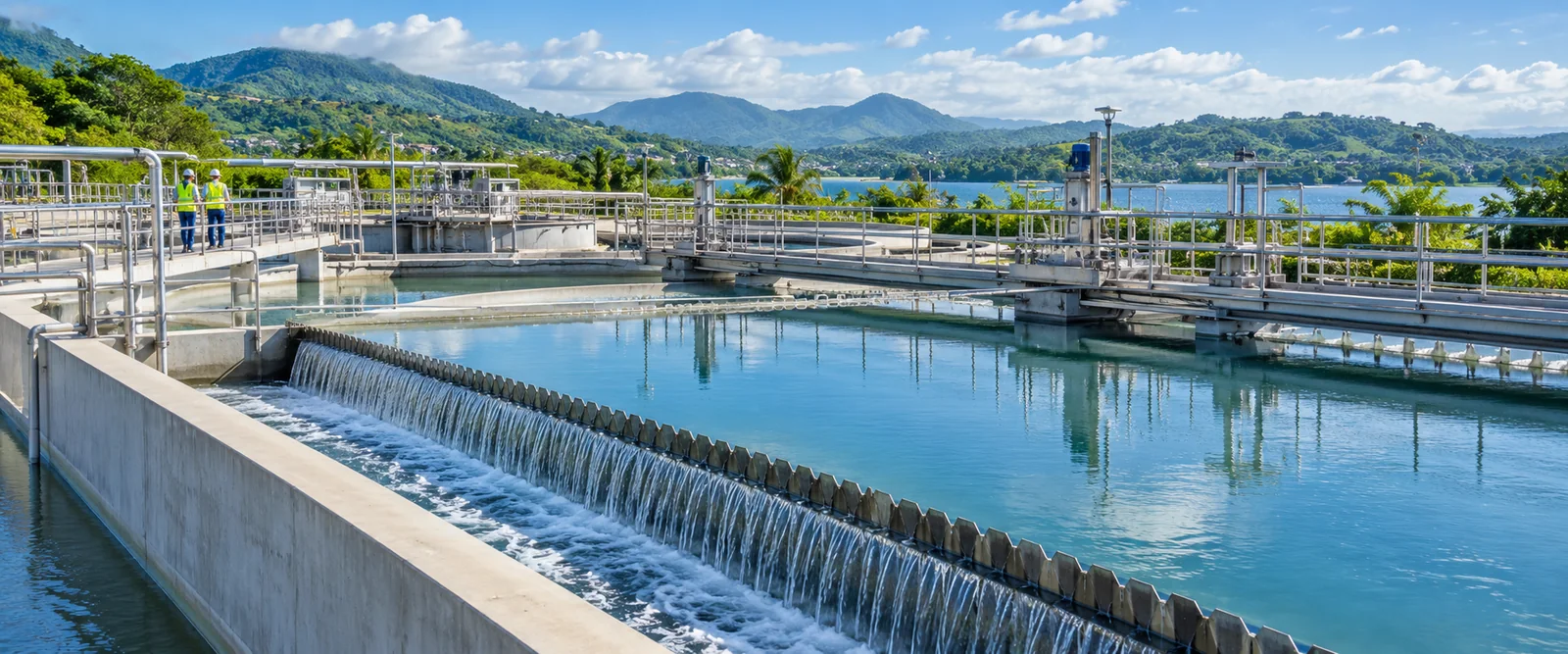 Modern industrial water treatment infrastructure